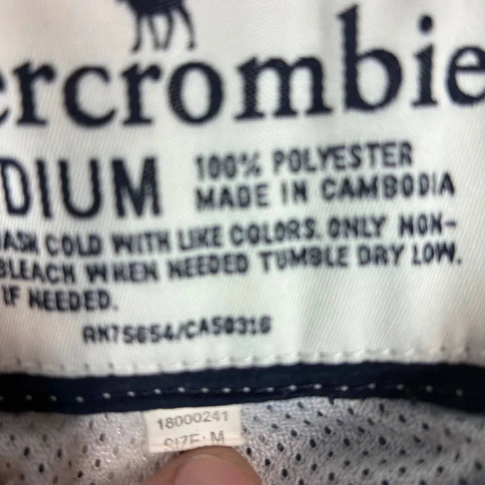 Abercrombie Mens Size Medium Blue White Floral Hibiscus Board Shorts Swim Trunks